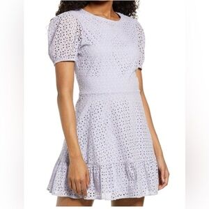 Speechless Light Purple Eyelet Mini Dress